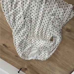 Zara White and Black Polka Dot Mini Dress